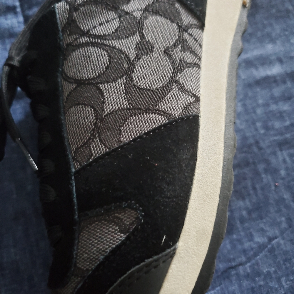 Coach Black and Gray Patterned Tote - Picture 4 of 15